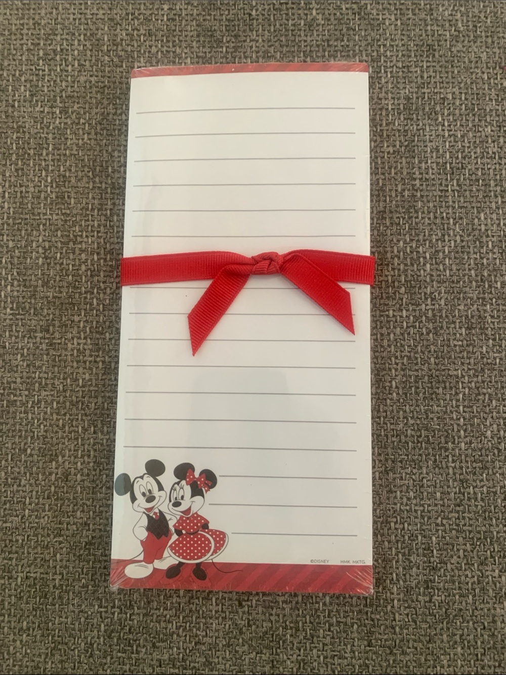 Hallmark Disney Mickey & Minnie Red and White Lined Notepad with Hanging Magnet